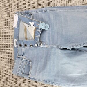 LOFT The Skinny Jeans Womens 30 Petite‎ Light Wash High Rise Button Fly Raw Hem